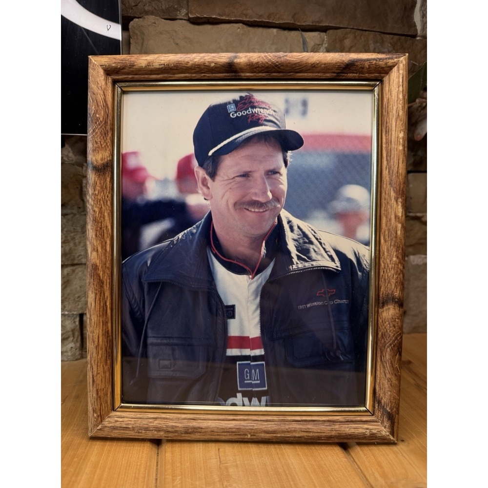 Vintage Dale Earnhardt Framed Portrait Circa Late 1990s NASCAR Collectible
